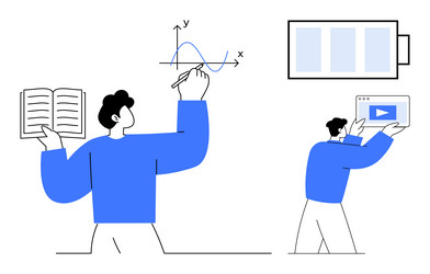 learning and productivity concepts with graph vector image