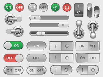 toggle switch on off slider and adjustable button vector image