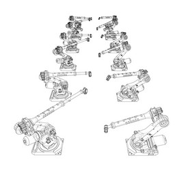 A industral robots manipulators vector