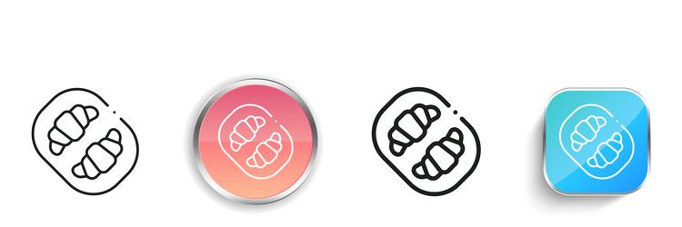 croissant icon thin linear regular and button vector image