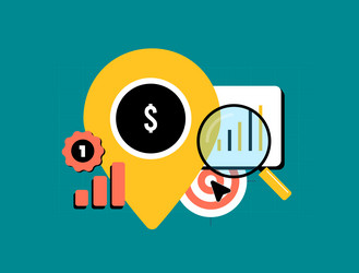 find profitable location using local business vector image