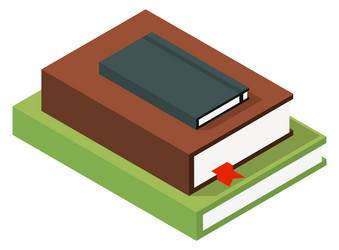 notebooks stack different size books and notepads vector image