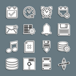 set line kayak and paddle setting database server vector image