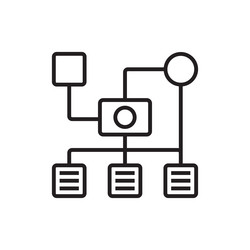 algorithm data management iconwith black outline vector
