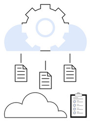 cloud data management and file synchronization vector image