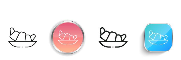 croissant icon thin linear regular and button vector image