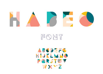 Habeo colorful display font with overlapping vector