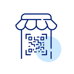 scanning qr code with smartphone to access online vector image