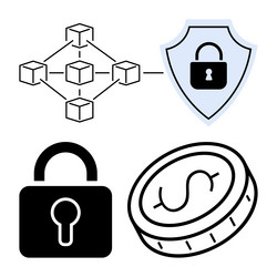 blockchain network with encryption security vector image