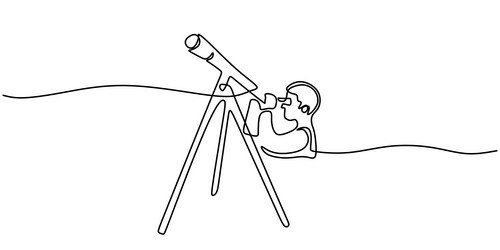 continuous one single line of man scientist using vector image