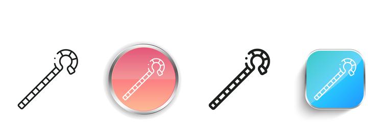 crook icon thin linear regular and button style vector image
