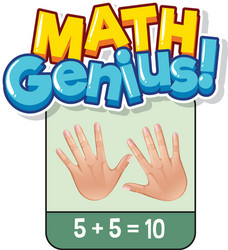 Flashcard for math with adding number to ten vector