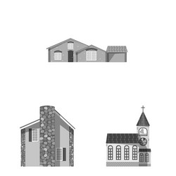 Isolated object of building and front symbol set vector