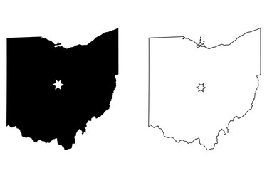 Ohio State Map - Columbus Capital Vector Image