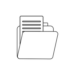 outline folder icon with documents simple vector image