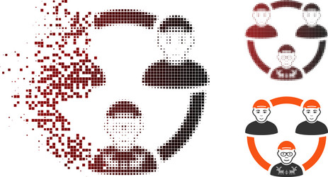 fragmented dot halftone geek collaboration network vector image