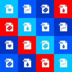 set ruby file document svg msg and eps icon vector image