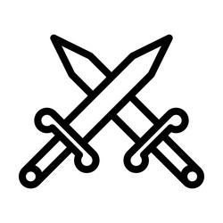 two swords thick line icon vector