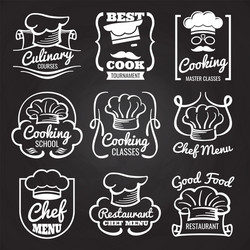 Chef Hat Restaurant Logos Vector Image