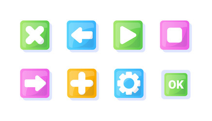 game ui button mobile application vector image