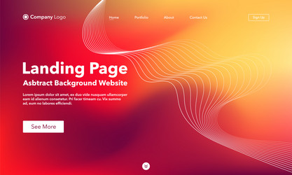 landing page abstract background website template vector image