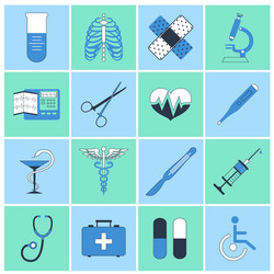 Medical icons flat line vector