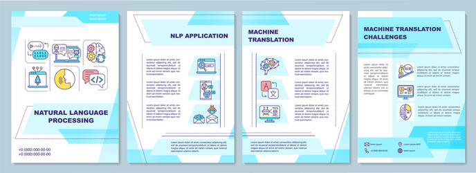 Natural language processing brochure template vector