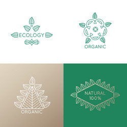 Nature Elements Logo Set Vector Image