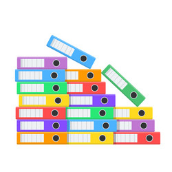 stack many color document folders for design vector image