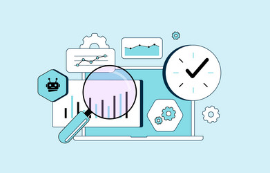 digital marketing dashboard with real-time vector image