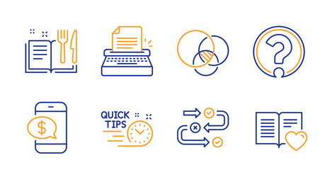 euler diagram typewriter and survey progress vector image