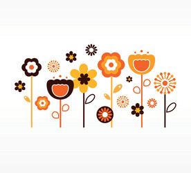 Retro spring flowers Royalty Free Vector Image