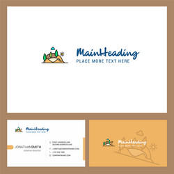 Scenery logo design with tagline front and back vector