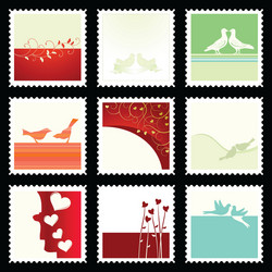 Valentines day postage stamps Royalty Free Vector Image