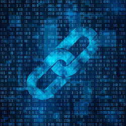 Blockchain Data Chain with Binary Code vector image