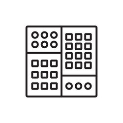 cluster data management iconwith black outline vector