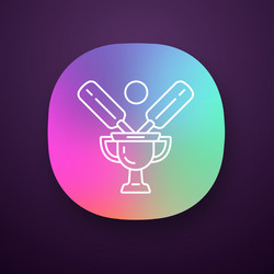 Cricket championship app icon sport competition vector