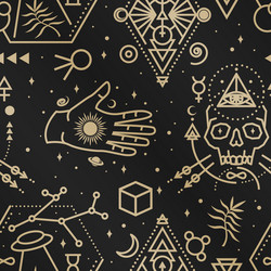 Gold esoteric seamless pattern background Vector Image