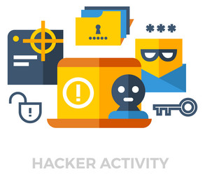 hacker activity color icon cyber security concept vector image