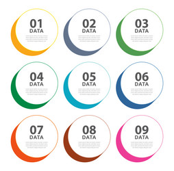 infographics circle with 9 number and color data vector image