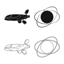 isolated object of mars and space sign set vector image