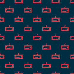 red line computer keyboard icon isolated seamless vector image