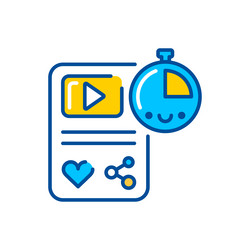 teaser video color icon custom content vector image