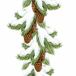 watercolor fir tree christmas pattern vector