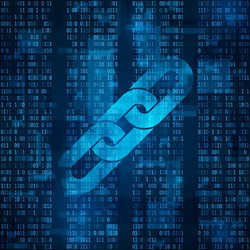 Blockchain Data Flow in Binary Code vector image