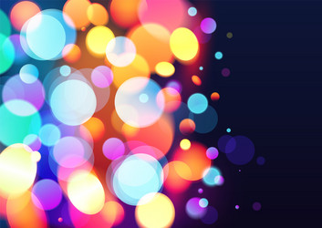 bright colors bokeh light effect background vector image