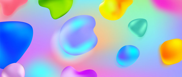 coloured abstract background with 3d fluid shapes vector image