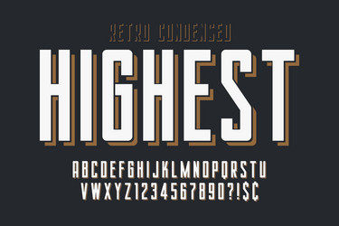 condensed simple display font design alphabet vector image