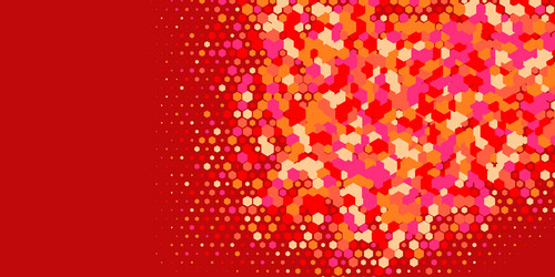 geometric multi size hexagon with color vector