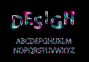 modern abstract font trendy style distorted vector image